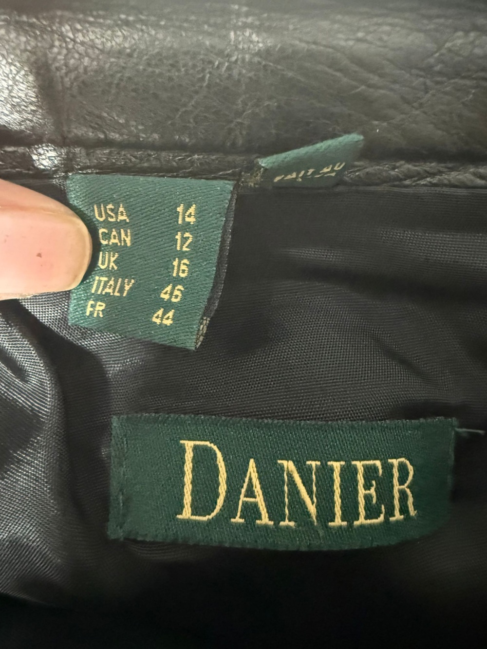 Danier Black Genuine Leather Midi Pencil Skirt Women’s Size 14 Vintage - Picture 5 of 10